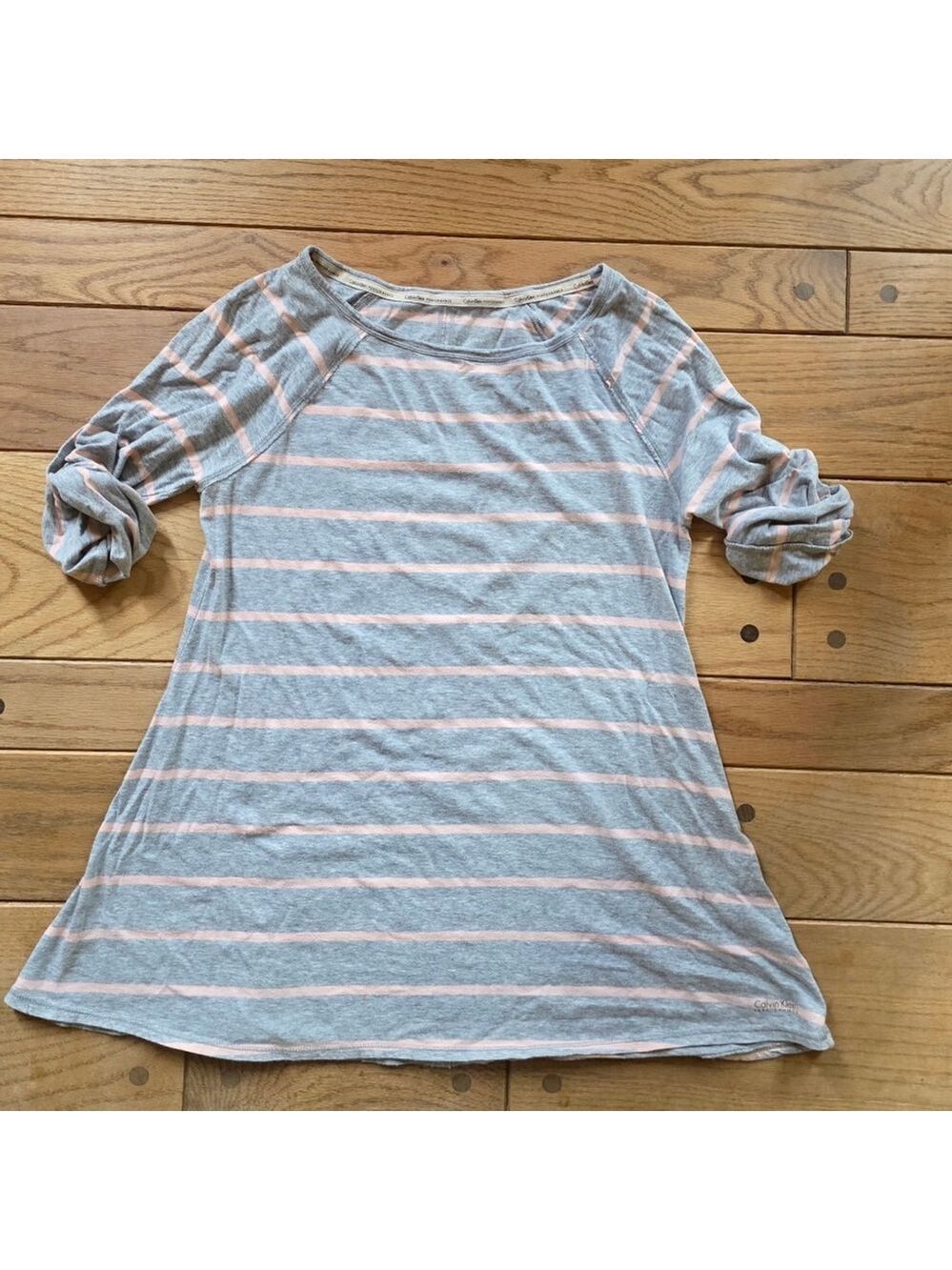 Calvin Klein Performance Gray Pink Striped Top